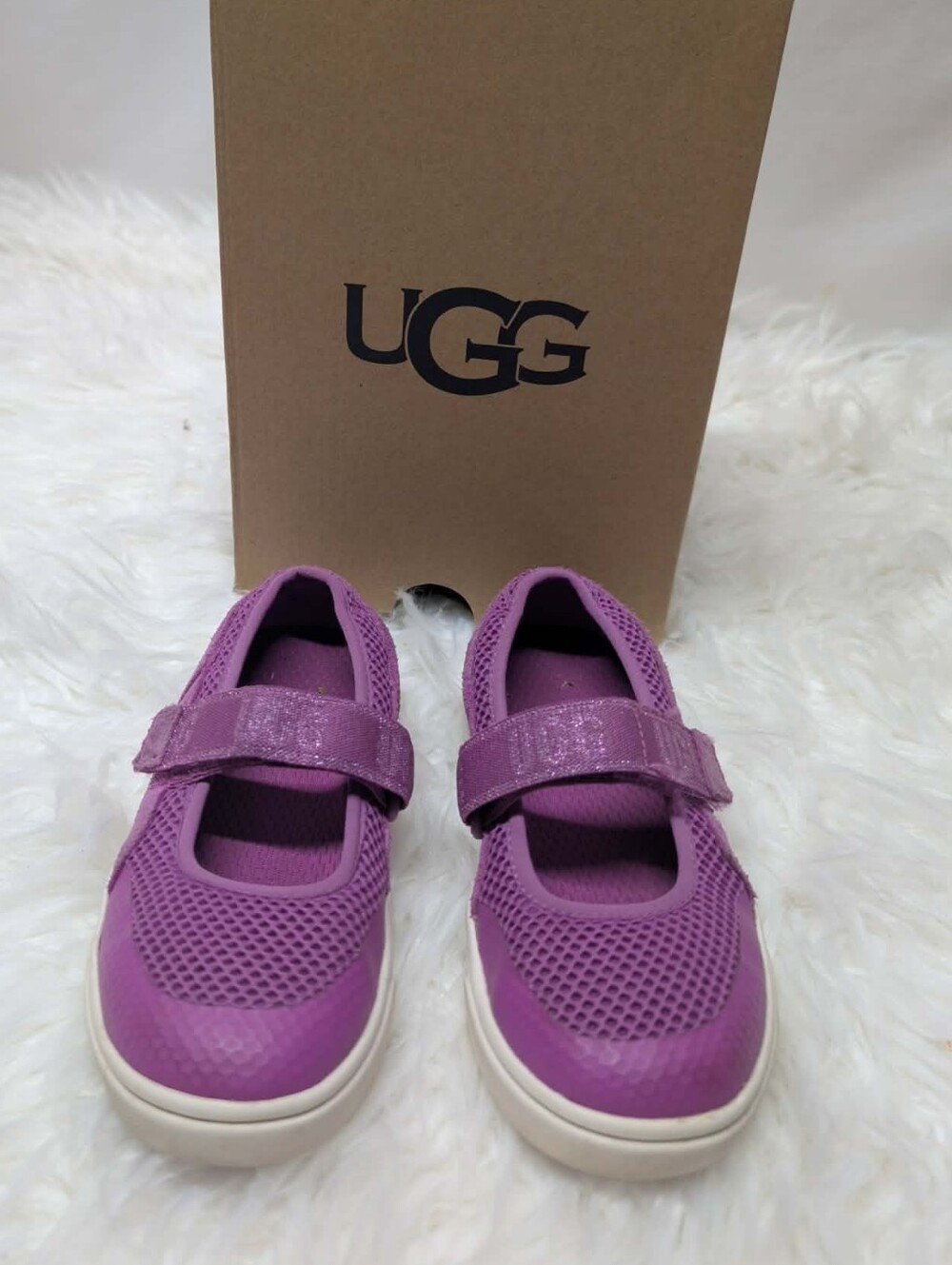 UGG Kids' Purple Glitter Mary Jane Sneakers